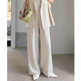 【2点セット】さらっと素材で上品に決まる。ダブルテーラードジレ×タックパンツセッ… | Classical Elf  | 詳細画像6 