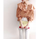 大人なシアー魅せ。2wayラッフルフリルビッグカラーブラウス | Classical Elf  | 詳細画像13 