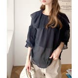 大人なシアー魅せ。2wayラッフルフリルビッグカラーブラウス | Classical Elf  | 詳細画像15 