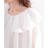 大人なシアー魅せ。2wayラッフルフリルビッグカラーブラウス | Classical Elf  | 詳細画像16 