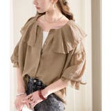 モカ | 大人なシアー魅せ。2wayラッフルフリルビッグカラーブラウス | Classical Elf 