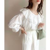 大人なシアー魅せ。2wayラッフルフリルビッグカラーブラウス | Classical Elf  | 詳細画像3 