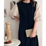 旬顔、ぽわん袖。異素材ドッキングワンピース | Classical Elf  | 詳細画像2 