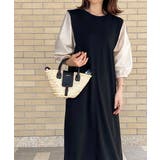 旬顔、ぽわん袖。異素材ドッキングワンピース | Classical Elf  | 詳細画像3 