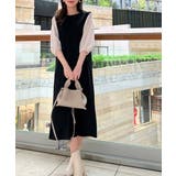 旬顔、ぽわん袖。異素材ドッキングワンピース | Classical Elf  | 詳細画像8 