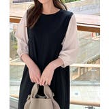 旬顔、ぽわん袖。異素材ドッキングワンピース | Classical Elf  | 詳細画像9 