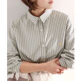 グレー | Happyストライプ！ワンポイント刺繍オーバーシャツ | Classical Elf 