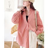 オレンジ | Happyストライプ！ワンポイント刺繍オーバーシャツ | Classical Elf 