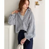 Happyストライプ！ワンポイント刺繍オーバーシャツ | Classical Elf  | 詳細画像29 