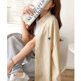 Happyストライプ！ワンポイント刺繍オーバーシャツ | Classical Elf  | 詳細画像46 