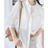 ホワイト | リラックスムード溢れるオーバーサイズ。立体胸ポケットシアーシャツ | Classical Elf