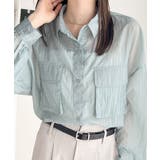 ブルー | リラックスムード溢れるオーバーサイズ。立体胸ポケットシアーシャツ | Classical Elf