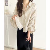 上品な抜け感と自由なアレンジ叶う。2wayカラー袖シャーリングシアー素材シャツブ… | Classical Elf | 詳細画像18