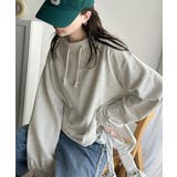 オートミール | 大人カジュアルをアップデート。フェイクフードスタンドネック裏毛プルオーバー | Classical Elf