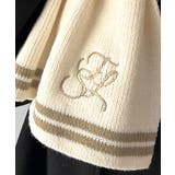 柔らか暖か。上品なロゴ刺繍入りラインニットマフラー（ストール） | Classical Elf  | 詳細画像4 