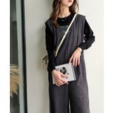 チャコール | 存在感ある凹凸ジャガード☆前後2way裾ドロストサロペット | Classical Elf 