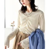 大人の魅力を引き立てる。胸シャーリングジャガードトップス(長袖) | Classical Elf | 詳細画像2