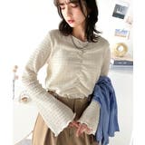 大人の魅力を引き立てる。胸シャーリングジャガードトップス(長袖) | Classical Elf | 詳細画像3