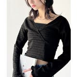 スタイルアップが叶う！リボンカシュクールジャガードカットソー（フレアスリーブ） | Classical Elf  | 詳細画像12 