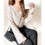 スタイルアップが叶う！リボンカシュクールジャガードカットソー（フレアスリーブ） | Classical Elf  | 詳細画像19 