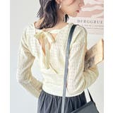 スタイルアップが叶う！リボンカシュクールジャガードカットソー（フレアスリーブ） | Classical Elf  | 詳細画像2 