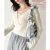 スタイルアップが叶う！リボンカシュクールジャガードカットソー（フレアスリーブ） | Classical Elf  | 詳細画像5 