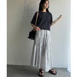 華やかさとこなれ感を両立！レースアップデザインクロップドＴシャツ(半袖) | Classical Elf  | 詳細画像6 