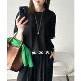 華やかさとこなれ感を両立！レースアップデザインクロップドＴシャツ(半袖) | Classical Elf  | 詳細画像21 