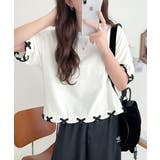 華やかさとこなれ感を両立！レースアップデザインクロップドＴシャツ(半袖) | Classical Elf  | 詳細画像48 