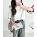 華やかさとこなれ感を両立！レースアップデザインクロップドＴシャツ(半袖) | Classical Elf  | 詳細画像49 