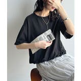 華やかさとこなれ感を両立！レースアップデザインクロップドＴシャツ(半袖) | Classical Elf  | 詳細画像1 