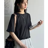 華やかさとこなれ感を両立！レースアップデザインクロップドＴシャツ(半袖) | Classical Elf  | 詳細画像3 