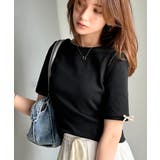 大人可愛いを叶える。前後2way袖リボンバックオープンリブトップス | Classical Elf  | 詳細画像19 