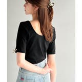 大人可愛いを叶える。前後2way袖リボンバックオープンリブトップス | Classical Elf  | 詳細画像24 