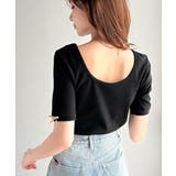 大人可愛いを叶える。前後2way袖リボンバックオープンリブトップス | Classical Elf  | 詳細画像27 