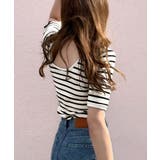 大人可愛いを叶える。前後2way袖リボンバックオープンリブトップス | Classical Elf  | 詳細画像32 