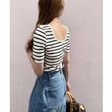 大人可愛いを叶える。前後2way袖リボンバックオープンリブトップス | Classical Elf  | 詳細画像35 