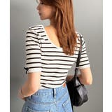 大人可愛いを叶える。前後2way袖リボンバックオープンリブトップス | Classical Elf  | 詳細画像38 