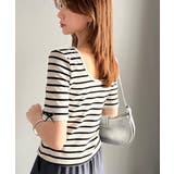 大人可愛いを叶える。前後2way袖リボンバックオープンリブトップス | Classical Elf  | 詳細画像42 