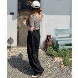 大人可愛いを叶える。前後2way袖リボンバックオープンリブトップス | Classical Elf  | 詳細画像50 