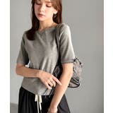 大人可愛いを叶える。前後2way袖リボンバックオープンリブトップス | Classical Elf  | 詳細画像53 