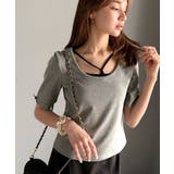 大人可愛いを叶える。前後2way袖リボンバックオープンリブトップス | Classical Elf  | 詳細画像60 