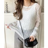 大人の上品映えレースアイテム。袖ギャザーレーストップス（長袖） | Classical Elf  | 詳細画像8 