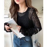 大人の上品映えレースアイテム。袖ギャザーレーストップス（長袖） | Classical Elf  | 詳細画像9 