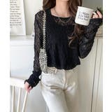 大人の上品映えレースアイテム。袖ギャザーレーストップス（長袖） | Classical Elf  | 詳細画像12 