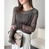 大人の上品映えレースアイテム。袖ギャザーレーストップス（長袖） | Classical Elf  | 詳細画像20 