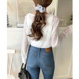 大人の上品映えレースアイテム。袖ギャザーレーストップス（長袖） | Classical Elf  | 詳細画像4 