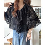 レースの余韻に浸る。ラッフルフリルデザイン総レースブラウス | Classical Elf  | 詳細画像10 