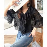 レースの余韻に浸る。ラッフルフリルデザイン総レースブラウス | Classical Elf  | 詳細画像11 