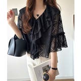 レースの余韻に浸る。ラッフルフリルデザイン総レースブラウス | Classical Elf  | 詳細画像15 